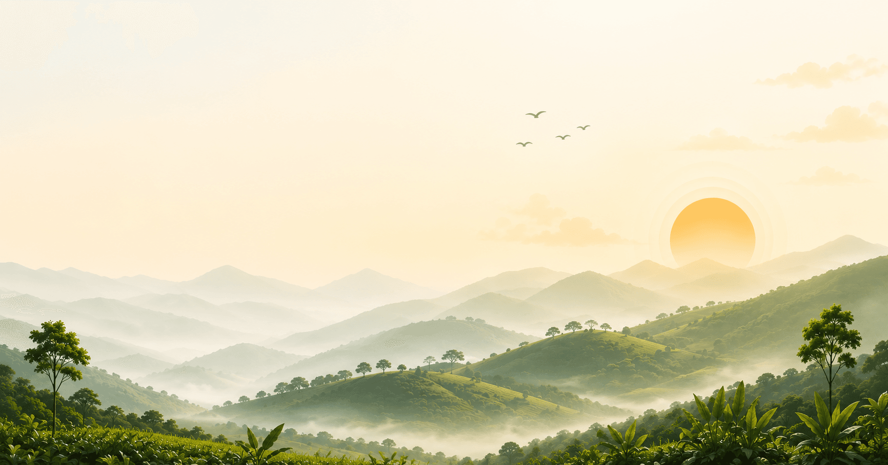 Sunrise over the tea estates (Desktop)