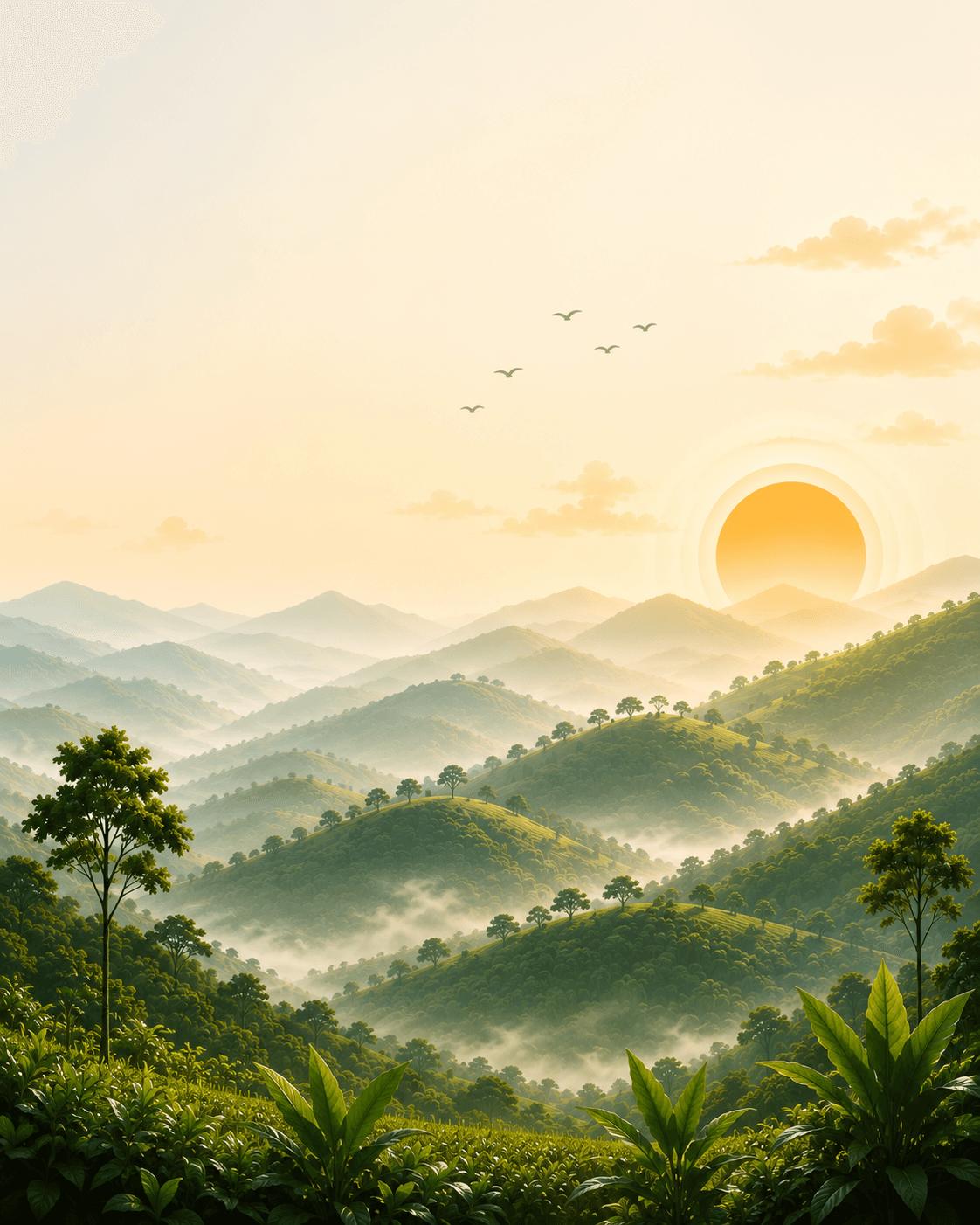 Sunrise over the tea estates (Tablet)